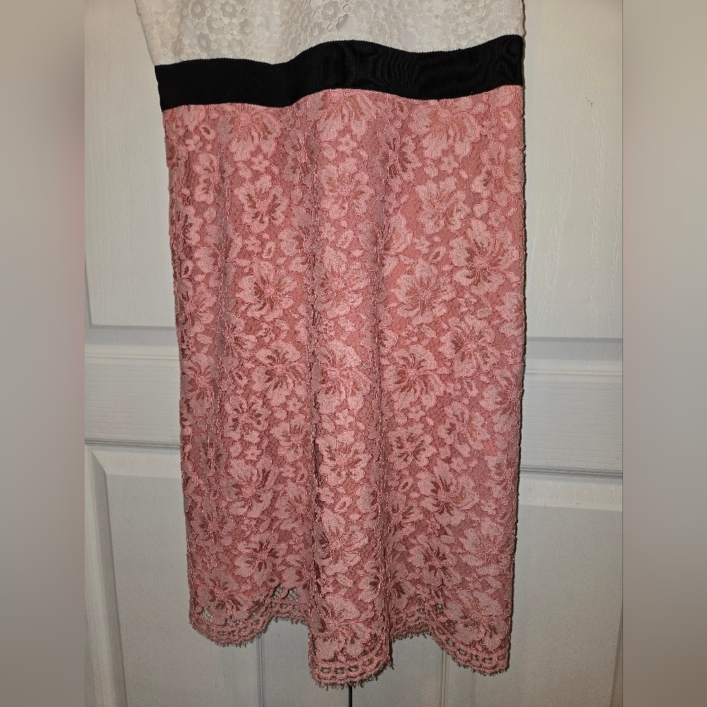 Sandro Gab Embroidered Floral Lace Two-Tone Open-Back Mini Dress – Size 38 #N4 - Picture 7 of 8